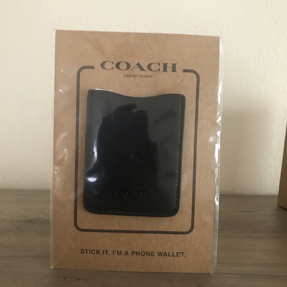 Coach Black Leather Phone Wallet NWT